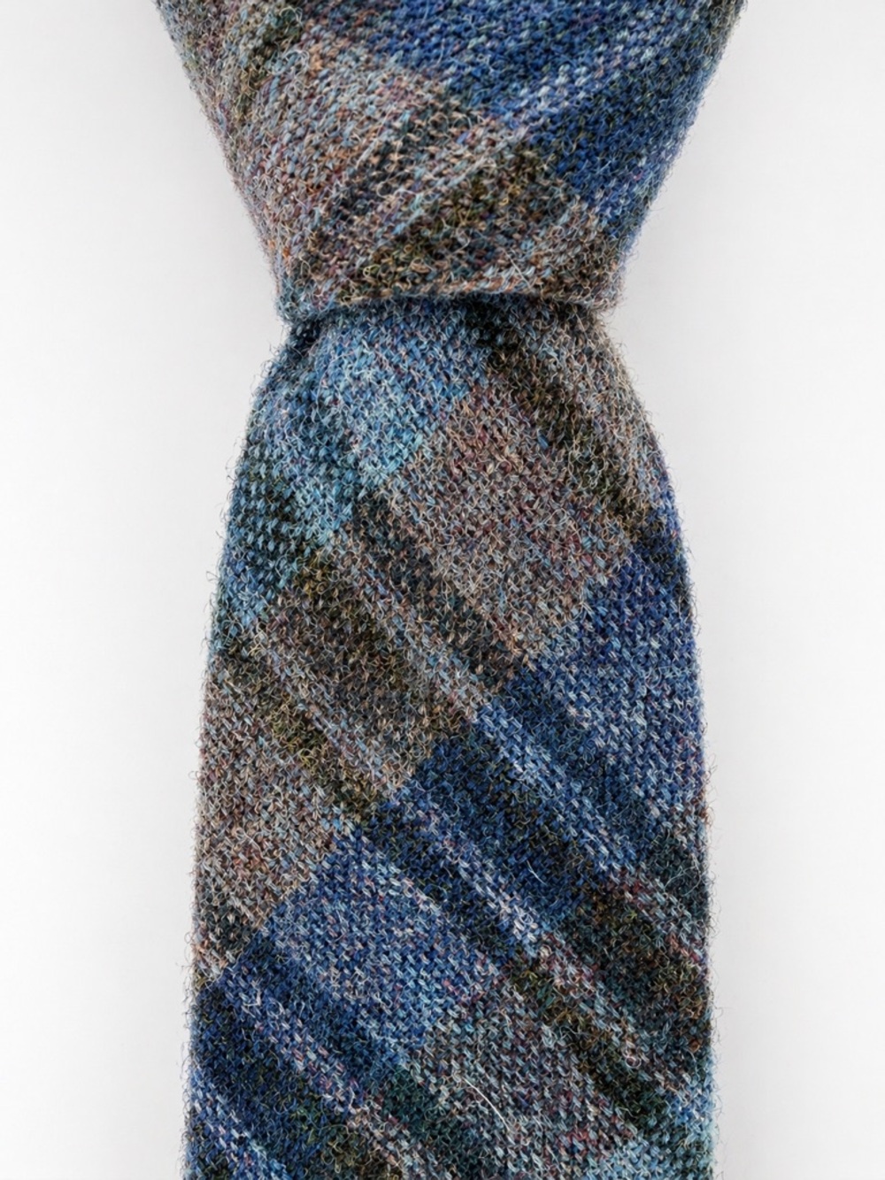Millars Ireland Wool Tie Blue Tweed Plaid Classic